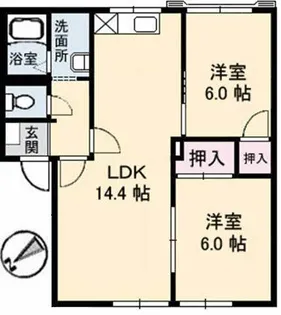 グリーンいなば【2階】の間取り