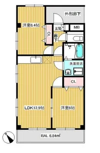 レーベンシュロス生田【5階】の間取り