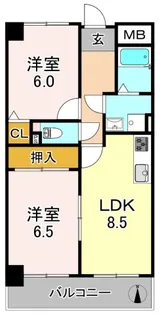コンチネンタル平野【5階】の間取り