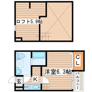 ASSO 台原【2階】の間取り