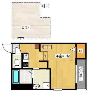 ハーモニーテラス安立II【2階】の間取り