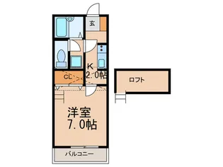 ヴェルディ坪見B【2階】の間取り