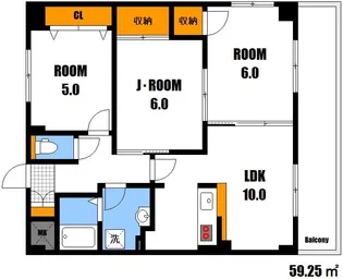 グランドール清水【4階】の間取り