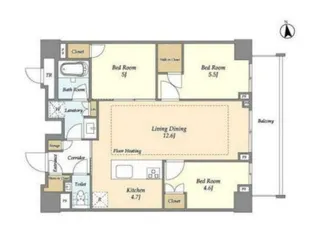 オアーゼ新宿市谷薬王寺【5階】の間取り