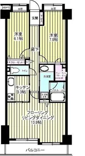 東京都港区赤坂8【マンション】の間取り