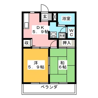 プランドール赤代 B【2階】の間取り