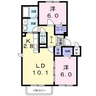 キャトルセゾンA【3階】の間取り