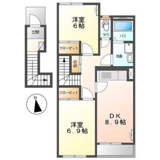 サンライズII【2階】の間取り