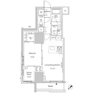 ザ・パークハビオ市ヶ谷イースト【12階】の間取り