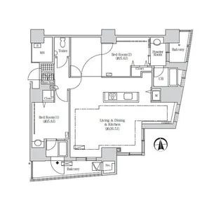 アクティ汐留【35階】の間取り