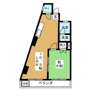 江口マンション四女子【4階】の間取り