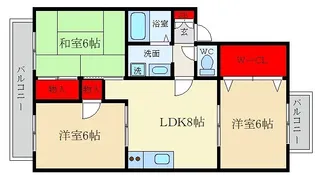 エスポワールドミール【2階】の間取り