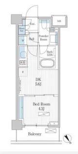 パークアクシス門前仲町テラス【5階】の間取り
