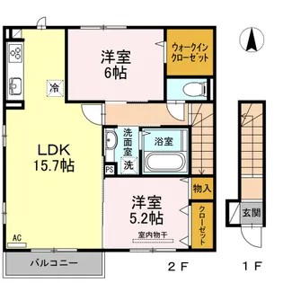 ウイングMISAWA XIII【2階】の間取り