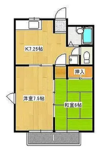 福王台フラッツ【1階】の間取り