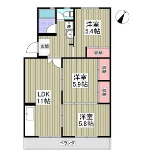 北浦和住宅3号棟【1階】の間取り