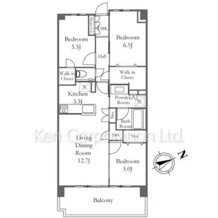 プラウドシティ武蔵野三鷹グリーンコート【3階】の間取り
