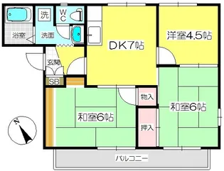 第2愛和ハイツ【2階】の間取り