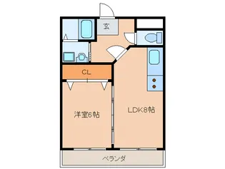 ルエメゾンロワール西新【2階】の間取り