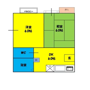 アートイン ウイングハウスIII【2階】の間取り