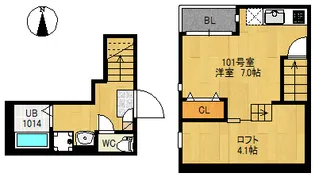 RIZESTレガーロ東照宮【1階】の間取り