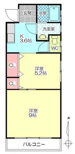 ライフ山一【2階】の間取り