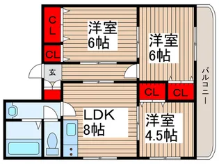 竹ノ塚グリーンハイツ【5階】の間取り