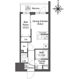 コンフォリア・リヴ西蒲田【7階】の間取り