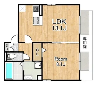 セジュール泉尾【1階】の間取り