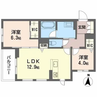 オルトペディアA【2階】の間取り