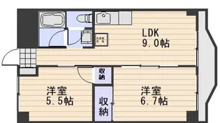 ハイデンス岡山【2階】の間取り