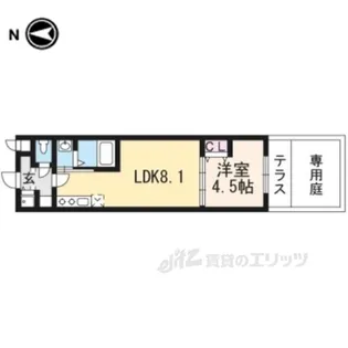 アドバンス京都北大路レフィナード【1階】の間取り