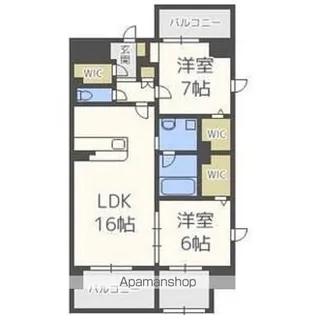 ラ シルフィード博多駅南【12階】の間取り