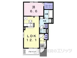 琵琶パレスI【1階】の間取り