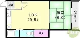 レジデンス城の下【3階】の間取り