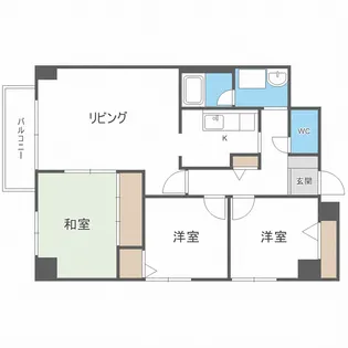 シルキーハイツ琴似公園【3階】の間取り