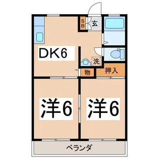サンシティーK&A III【1階】の間取り