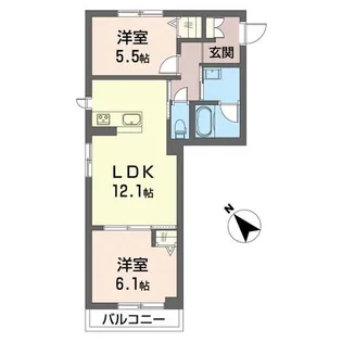 クリスタルコート【2階】の間取り
