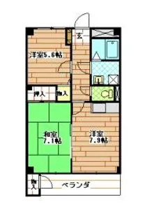 金田ハイツ【1階】の間取り
