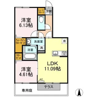 サンヒルズ八戸溝【1階】の間取り
