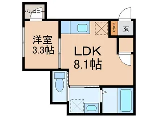 アルテ久留米【1階】の間取り