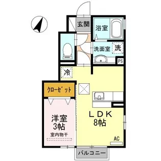 サニーフラット大道北 B【1階】の間取り