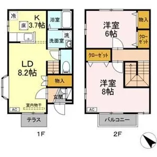 リーヴA【1階】の間取り