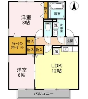 タウンスクエアB【2階】の間取り