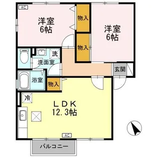 アルカディア西宮内【1階】の間取り