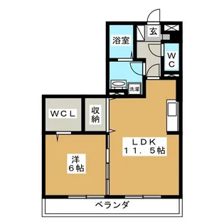 トネリコテラス 1【2階】の間取り