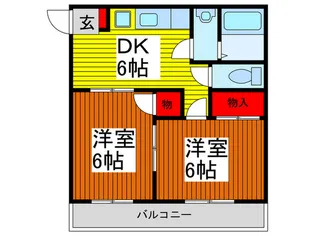 パ-クサイド ヴィラ【2階】の間取り