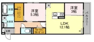 ケーズメゾン松山【3階】の間取り