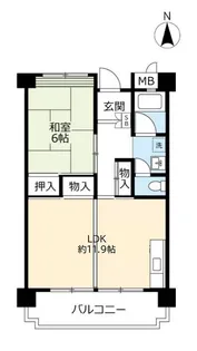 UR東門真【6階】の間取り