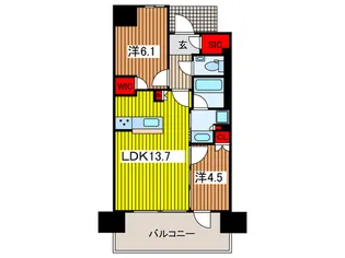 プラウド浦和【9階】の間取り